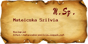 Mateicska Szilvia névjegykártya